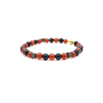 Garnet & Silver Obsidian Butterfly Magnetic Bracelet