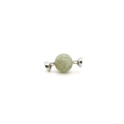Green Agate Silver Accessory Bead