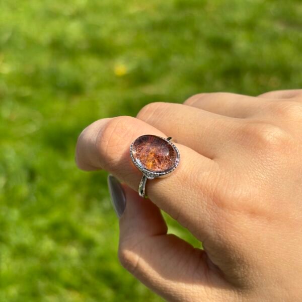 Red Phantom Quartz Ring - Minimal Setting 07
