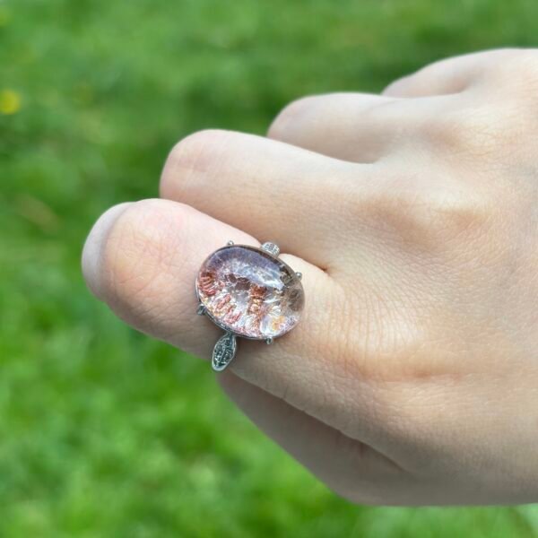 Multi - Colour Phantom Quartz Crystal Ring- Bold Setting 02