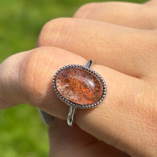 Orange Phantom Quartz Ring- Minimal Setting 02