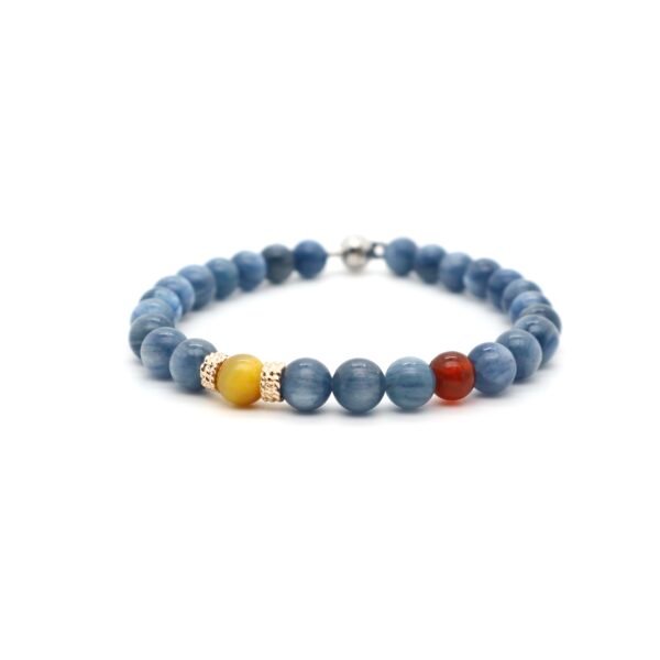 Kyanite, Tiger’s Eye & Garnet Bracelet with Magnetic Clasp