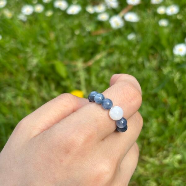Blue Kyanite & White Moonstone Ring